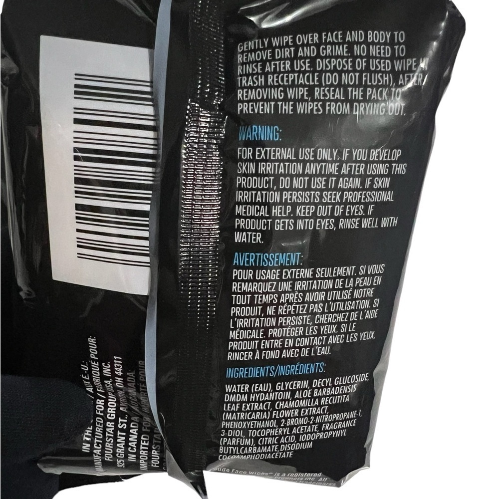 B Pure Men’s Face & Body Wipes W/ Soothing Aloe & Vitamin E 30 Wipes Pack 3 - Picture 4 of 7